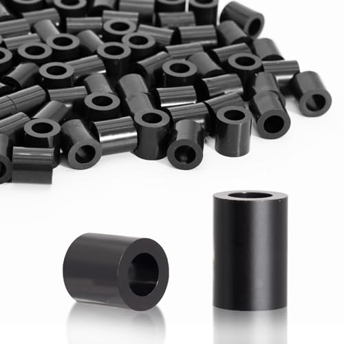 KINETOX 100 Stk Distanzhülsen M8 ABS Abstandshalter Kunststoff (Schwarz) Gummi Distanzhülsen kunststoff Isolierung Distanzscheiben für M8 Schrauben 14x15mm für Leiterplatten | Elektrisch isolierend von KINETOX