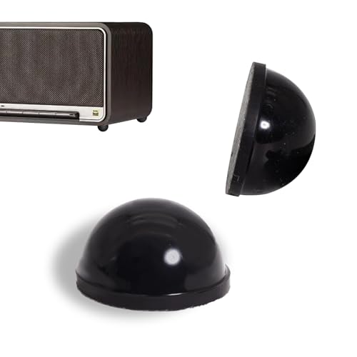 KINETOX 20 Stück Lautsprecher Subwoofer Füße Gummifüße Selbstklebend 19mm Lautsprecher Füße Gerätefüße Silikon-Elastomer Dämpfer Geeignet für Haushaltsgeräte, Möbel-Kollisionsschutz Schwarz von KINETOX