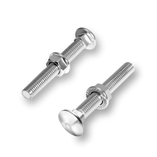 KINETOX 30 Stück Schlossschrauben M8×40mm Schloßschrauben DIN 603 mit Sechskant-Flanschmutter M8 Mutter Torbandschrauben Weit verbreitet in der Elektronik Maschinenbau Bauwesen Heimdekoration von KINETOX