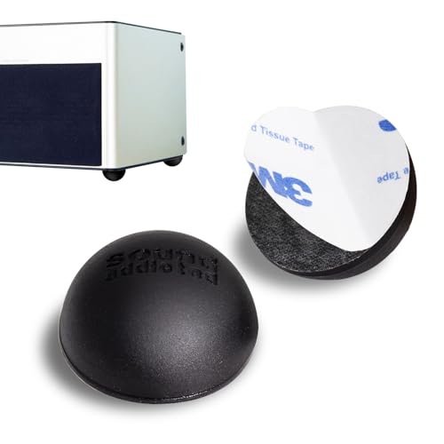 KINETOX Subwoofer Füße 5 Stück Gummifüße Selbstklebend 30mm Lautsprecher Füße Gerätefüße Lautsprecher Silikon-Elastomer Dämpfer Geeignet für Haushaltsgeräte, Möbel-Kollisionsschutz Schwarz von KINETOX