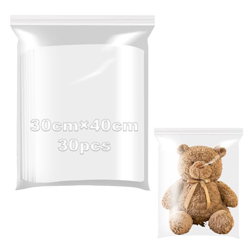 Wiederverschließbare Beutel 30x40 cm Plastikbeutel Verschließbar groß Druckverschlussbeutel Zipbeutel Tüten 30 Stück Transparente Reißverschlusstaschen Perfekt für Küche Lagerung Kleidung Bürobedarf Wiederverschließbare Beutel 30x40 cm Plastikbeutel Verschließbar groß Druckverschlussbeutel Zipbeutel Tüten 30 Stück Transparente Reißverschlusstaschen Perfekt für Küche Lagerung Kleidung Bürobedarf von KINETOX