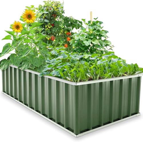 KING BIRD Hochbeet 174x90x46cm, verzinkter Stahl Frühbeet, rostfrei & stabil,Pflanzkasten für tief bewurzeltes Gemüse Kräuter Blumen, Grün KING BIRD Hochbeet 174x90x46cm, verzinkter Stahl Frühbeet, rostfrei & stabil,Pflanzkasten für tief bewurzeltes Gemüse Kräuter Blumen, Grün von KING BIRD
