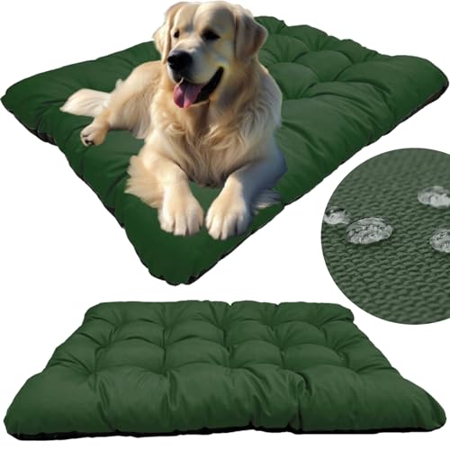 KING DOG Hundekissen M 80 x 60 cm wasserdichte Matte für Große und Mittelgroße Hunde Komfortable Weiche und Einfach zu Reinigende Matte in Grün Höhe 10 cm Kühlmatte Bequeme Liegefläche für Haustiere von KING DOG