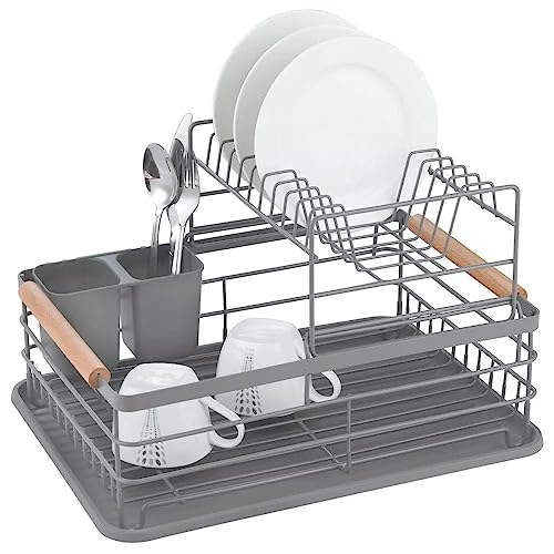 KING HOFF 2-stufiger Geschirrtrockner, Abtropfgestell, Geschirrabtropfgestell 43x32x27cm (Grey) von KING HOFF