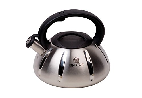 KING HOFF Kinghoff Wasserkessel aus Edelstahl, für Induktion und alle sonstigen Herdarten geeignet, 3 Liter Fassungsvermögen (Schwarz) von KING HOFF