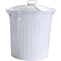 Bin LT.18 white painted mit Deckel und Seitengriffen 31x35h cm - King Home von KING HOME