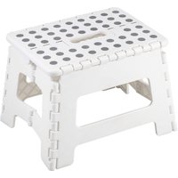Clic-clac high folding polypropylene stool 22x30x22h cm weiß - King Home von KING HOME