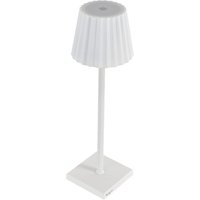 King Home - Aluminium Tischleuchte K-light, warmweißes blendfreies, verstellbares Licht, Weiß 10x10x38h cm von KING HOME