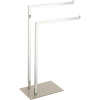 King Home PLANT TOWEL HOLDER 2 BRACKETS Stahl, Sockel aus gehärtetem Glas, taubengrau 45x20x69h cm von KING HOME