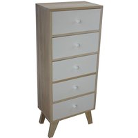 King Home Paulownia Holzschrank 40x25x100h cm 5 Schubladen King Home Paulownia Holzschrank 40x25x100h cm 5 Schubladen von KING HOME