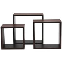 King Home SET 3 STÜCKE (cm 25x25x16 + 30x30x16 + 35x35x16) QUADRATISCHER MDF-ENGE-BASKET 2 STÜCKE von KING HOME