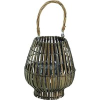 King Home BAMBUS GRAUER LANTER MIT GLAS 20x39h cm von KING HOME