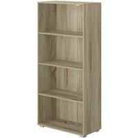 Bookcase mit vier Fächern 60x30x130h cm Eiche - King Home von KING HOME