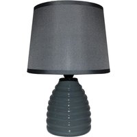 King Home - dark grey tischlampe Keramik runder Sockel 15x26,5h cm von KING HOME