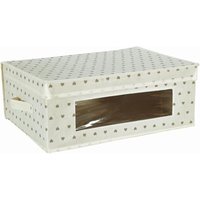 King Home KING BOX IN TNT PANNA 48x36x19h cm mit Seitengriffen und transparentem Fenster von KING HOME