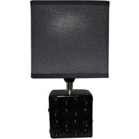 Schwarze tischlampe Keramik quadratischer Sockel 14x11x26h cm - King Home von KING HOME