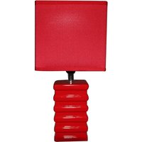 King Home - tischlampe rot Keramik rechteckige Basis 14x11x29,5 cm von KING HOME