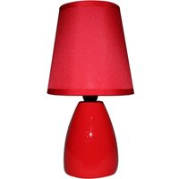 King Home - tischlampe rot Keramik runder Sockel 10x25h cm von KING HOME