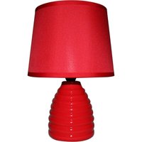 King Home - tischlampe rot Keramik runder Sockel 15x26,5h cm von KING HOME