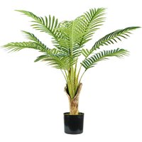 King Home - palma areca Pflanze h. 90 cm 9 leaves komplett mit Moostopf von KING HOME