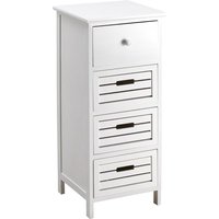 King Home Paulownia Holz Schubladenkommode 35x30x81h cm 4 Schubladen Weiß King Home Paulownia Holz Schubladenkommode 35x30x81h cm 4 Schubladen Weiß von KING HOME