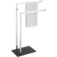 King Home PLANT TOWEL HOLDER 2 BRACKETS Stahl, Sockel aus schwarzem gehärtetem Glas 45x20x69h cm von KING HOME