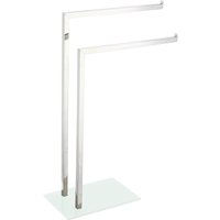 Plant towel holder 2 brackets Stahl, Sockel aus weißem gehärtetem Glas 45x20x69h cm - King Home von KING HOME