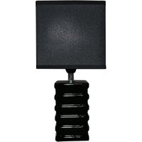 Schwarze tischlampe Keramik rechteckiger Sockel 14x11x29,5 cm - King Home von KING HOME