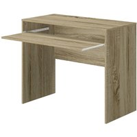 Weisser schreibtisch mit ausziehbarem fussboden 90x45x74h cm Eiche - King Home von KING HOME