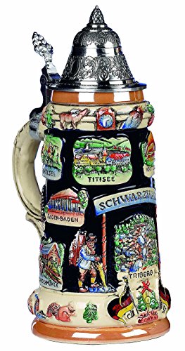 KING Bierkrug Schwarzwald Panorama Seidel 0,75 Liter Bierseidel KI 309-SH 0,75L Schwarzwald von KING