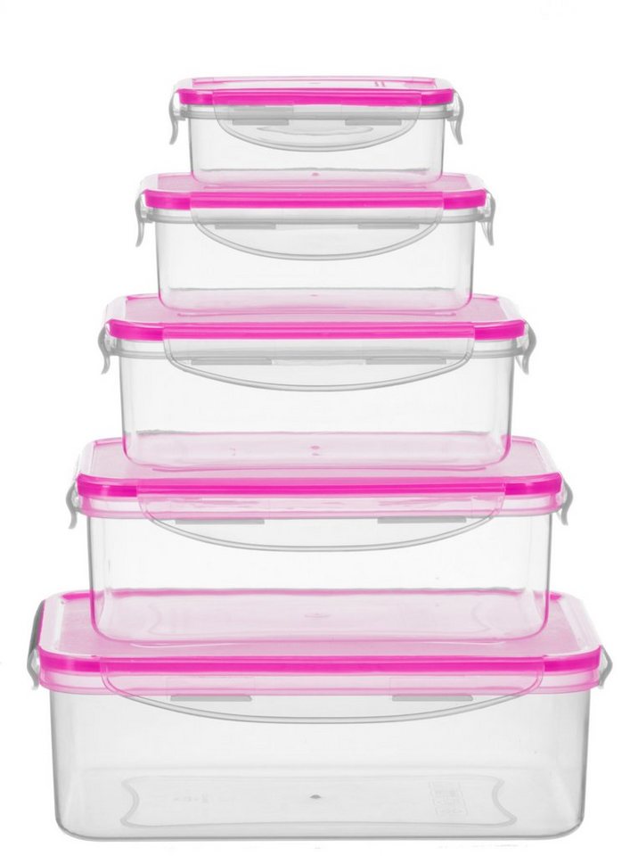KING Frischhaltedose BERRY, Kunststoff, Silikon, (Set, 10-tlg), luftdichtem Klappverschluss, ineinander stapelbar von KING