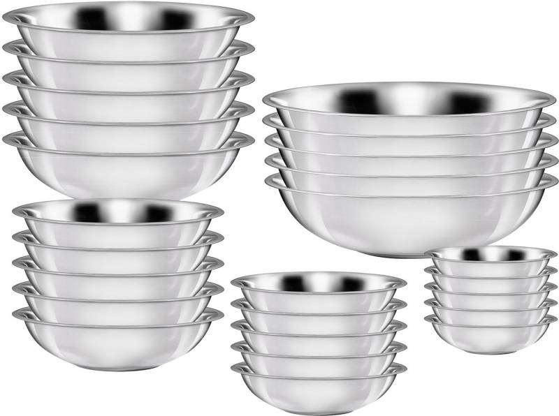 KING Schüssel, Edelstahl, (Set, 50-tlg), ineinander stapelbar, 16/20/22/24/28 cm von KING