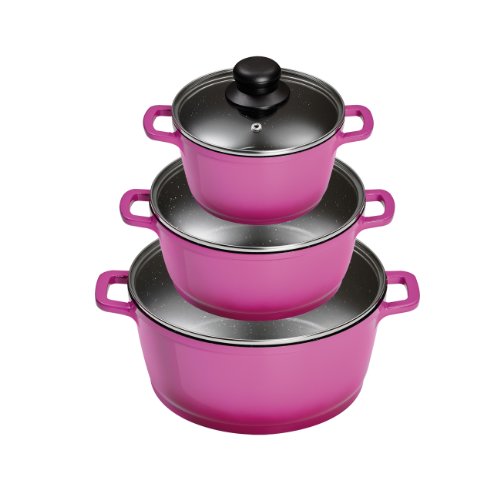 KING T1059 Topfset LILA, Aluguss, 24 cm von KING