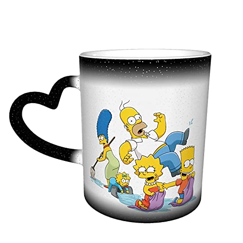 The Simpsons Wärmewechsel-Kaffeetasse, Farbwechsel-Tasse, Keramik-Tasse im Himmel, Geburtstagsgeschenk von KINGAM