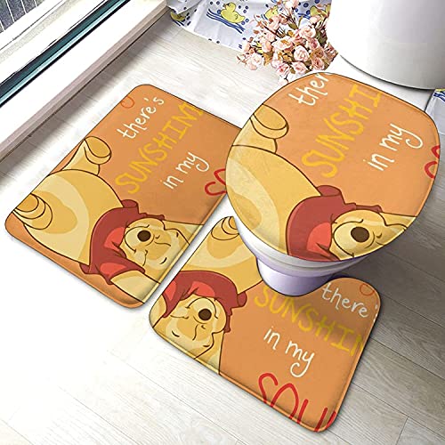 Winnie Puuh 's Birthday 3-teiliges Badezimmerteppich-Set – Badvorleger-Set – WC-Vorleger-Set – guter Morgen Winnie Puuh Winnie Puuh 's Birthday 3-teiliges Badezimmerteppich-Set – Badvorleger-Set – WC-Vorleger-Set – guter Morgen Winnie Puuh von KINGAM