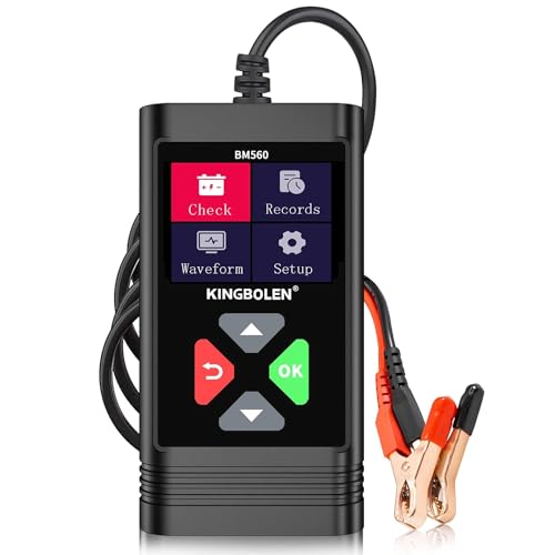 Kingbolen Autobatterie Tester 6V 12V Batterie Tester, BM560 100-2000 CCA Auto Batterie Tester Alternator Digital Battery Analyzer Charging Cranking System Tester für Auto Motorrad ATV SUV Boot von KINGBOLEN