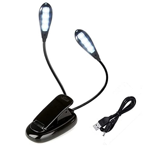8LED Buch Leselicht,KINGCOO Portable Einstellbar Doppelkopf Tischlampe Klemmleuchte Lichter Clip Leselampe Tageslichtweiß Notenständer Licht mit 2Helligkeit USB Kabel für BBQ Schreibtisch Reisen(1Pcs) 8LED Buch Leselicht,KINGCOO Portable Einstellbar Doppelkopf Tischlampe Klemmleuchte Lichter Clip Leselampe Tageslichtweiß Notenständer Licht mit 2Helligkeit USB Kabel für BBQ Schreibtisch Reisen(1Pcs) von KINGCOO