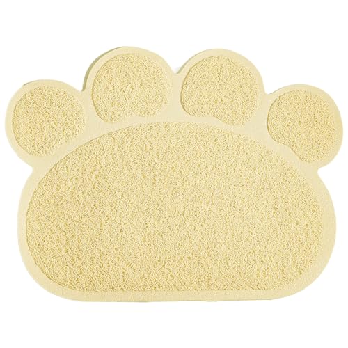 Hunde Vorleger Matte Pad,KINGCOO Katzentoilette Matratze Haustier-Tischset Platzmatte Tischmatte für Hunde Katzen,30X40CM Kleine Elastische PVC Pfote Desig (Beige) von KINGCOO