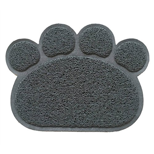 KINGCOO Hunde Vorleger Matte Pad, Katzentoilette Matratze Haustier-Tischset Platzmatte Tischmatte für Hunde Katzen,30X40CM Kleine Elastische PVC Pfote Desig (Grau) von KINGCOO