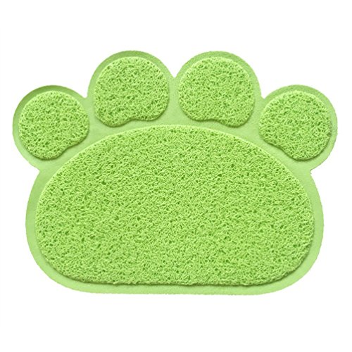 Hunde Vorleger Matte Pad,KINGCOO Katzentoilette Matratze Haustier-Tischset Platzmatte Tischmatte für Hunde Katzen,30X40CM Kleine Elastische PVC Pfote Desig (Grün) von KINGCOO
