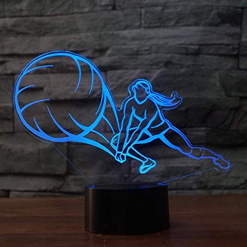 KINGCOO 3D Optische Visualisierung LED Farbwechsel Tisch Nachttischlampen,USB Touch Atmosphäre Schreibtischlampen Stimmungslichter Lampe für Kinderzimmer Decoration Geschenk(Liebe Volleyball) von KINGCOO