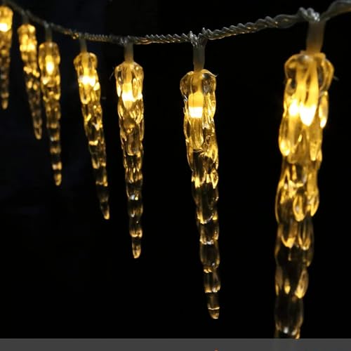 KINGCOO 80LED Eiszapfen Lichterkette Außen und Innen, Wasserdicht 10M LED Eiszapfen Rohr Meteorschauer Lichter Batteriebetrieben für Balkon Party Haus Garten Weihnachtsbeleuchtung Deko (10M Warmweiß) KINGCOO 80LED Eiszapfen Lichterkette Außen und Innen, Wasserdicht 10M LED Eiszapfen Rohr Meteorschauer Lichter Batteriebetrieben für Balkon Party Haus Garten Weihnachtsbeleuchtung Deko (10M Warmweiß) von KINGCOO