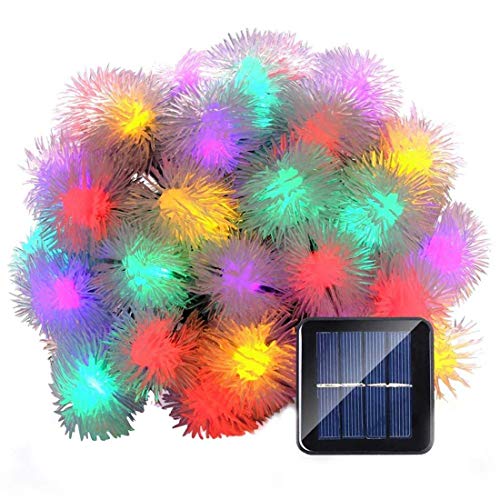 KINGCOO Chuzzle Schnur Lichter Außen, Wasserdichte 20FT 30LED Löwenzahn Ball Solarbetriebene Globe Fee Lichterketten für Garten Camping Terrasse Hochzeit Weihnachtsdekoration (Mehrfarbig) von KINGCOO