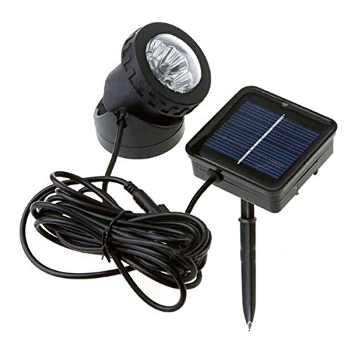 KINGCOO Solar Teichbeleuchtung, Wasserdicht 6LED Spotlight Solarleuchte Strahler Unterwasserteichlicht Tauchlampen Projektorleuchte Aquariumleuchte für Yard Garten Schwimmbad (Warmweiß) von KINGCOO