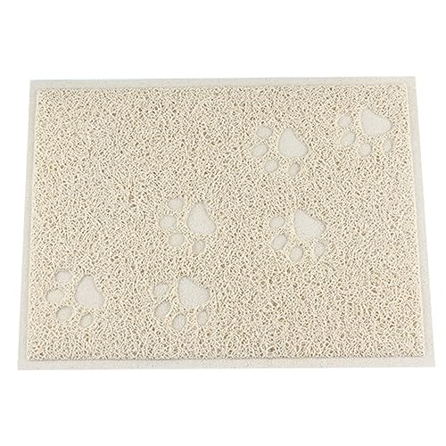 KINGCOO Katze Wurfkiste katzenstreu Matte, wasserdichte Katzentoilette Wurf Matte Fänger Trapper Tisch Lebensmittel Matte für Hund Katze,PVC 30 x 40 cm (Beige) von KINGCOO