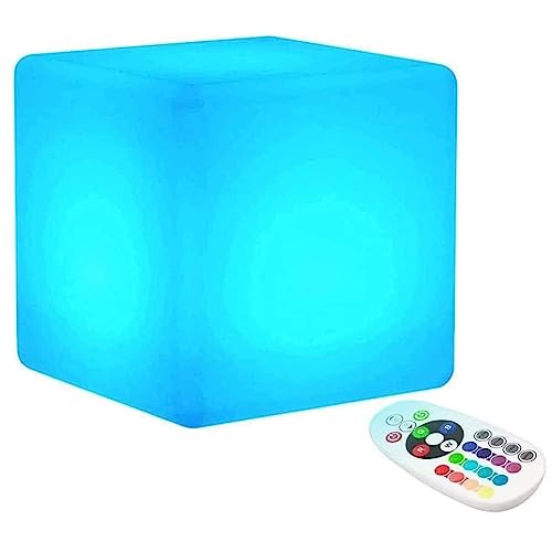 LED Leuchtkugel Würfel Stimmungslicht,KINGCOO Wasserdicht Schwimmdock Nachladbare LED Nachttischlampe,Lichtwürfel Tabelle Mood Licht Innendekoration(10CM/4 ''Kubisch) von KINGCOO