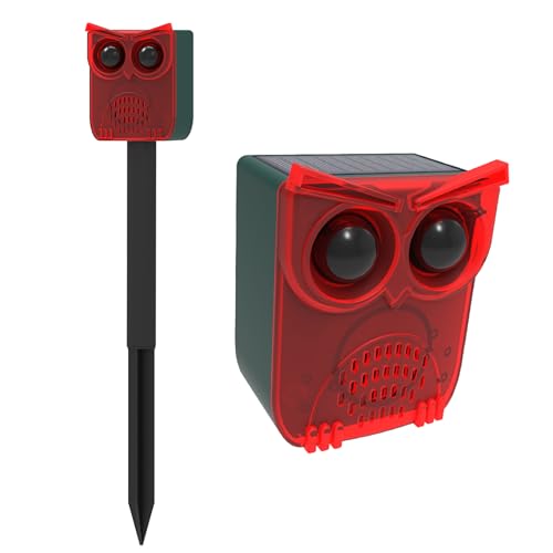 Solar Bewegungsmelder Alarm mit 13Sounds,KINGCOO 129db Geräuschmacher Schussgeräuschen Hundegebell Sound LED Rot Warnung Sicherheits Strobe Licht für Außen Einfahrt Farm Yard Orchard Scheun (2PCS) von KINGCOO