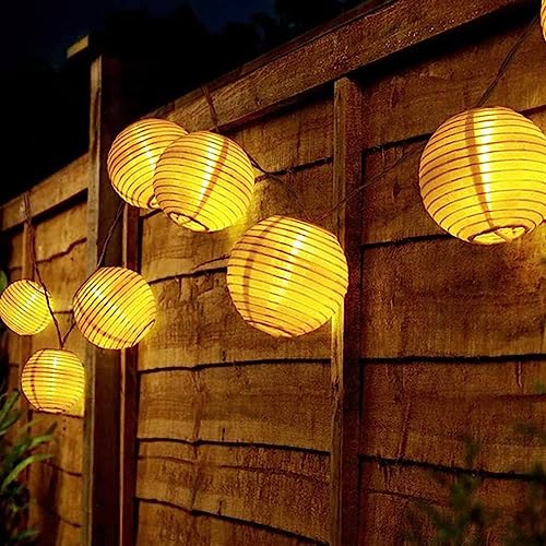 Solar Lichterkette,KINGCOO Wasserfest 6 Meter 30 LEDs Lampions Laterne Solarbetrieben Lichterkette Weihnachten Außen Gartenbeleuchtung Dekoration für Terrasse,Hof,Haus,Weihnachtsbaum,Feiern(Warmweiß) von KINGCOO