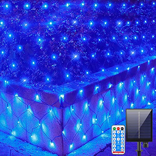 Solar Lichternetz Außen,KINGCOO Wasserfest 3x2M 200LED Lichterkette Solar Mesh Netz Lichtervorhang Deko Leuchte mit Fernbedienung 8 Modi für Innen Weihnachten Garten Party Hochzeit Schlafzimmer (Blau) Solar Lichternetz Außen,KINGCOO Wasserfest 3x2M 200LED Lichterkette Solar Mesh Netz Lichtervorhang Deko Leuchte mit Fernbedienung 8 Modi für Innen Weihnachten Garten Party Hochzeit Schlafzimmer (Blau) von KINGCOO