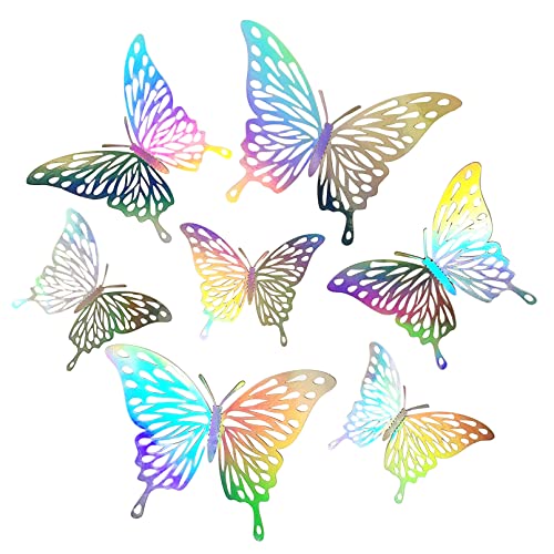 60 Pieces 3D Butterfly Wall Stickers,Butterfly Wall Stickers Silver,Wall Decorations for Bedrooms,DIY Art Crafts Decor for Room Wall Decoration for Bedroom Party Decors(5 Style 3 Sizes) von KINGDOLE